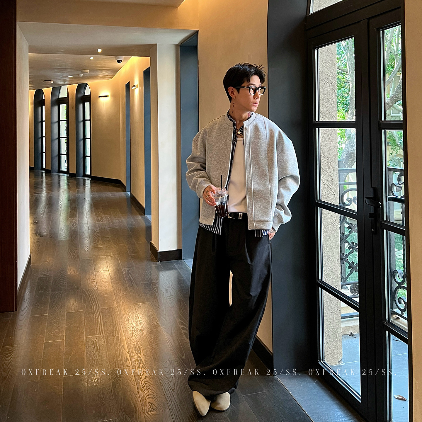 HT 秋冬假兩件飛行外套 外層衛衣內裡襯衫｜立領挺拔身姿