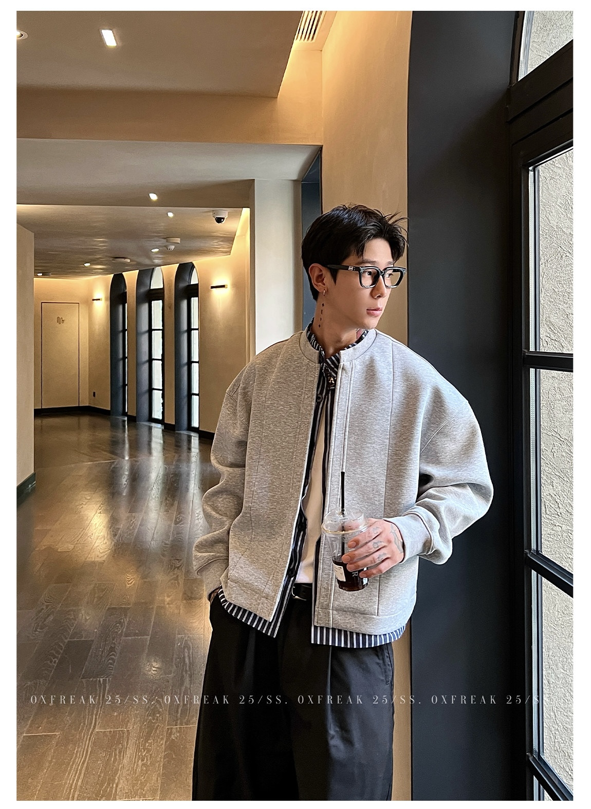 HT 秋冬假兩件飛行外套 外層衛衣內裡襯衫｜立領挺拔身姿