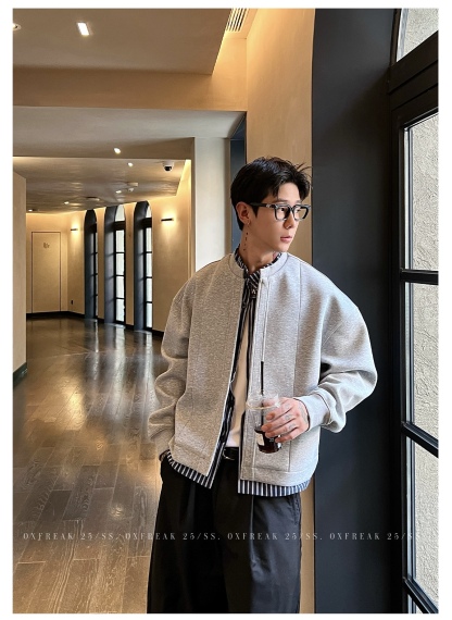 HT 秋冬假兩件飛行外套 外層衛衣內裡襯衫｜立領挺拔身姿