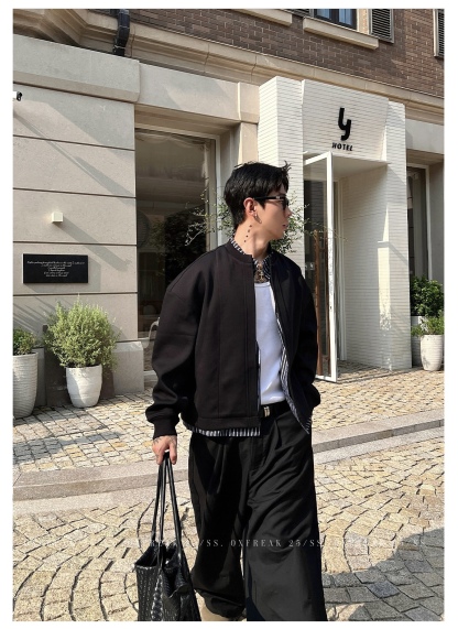 HT 秋冬假兩件飛行外套 外層衛衣內裡襯衫｜立領挺拔身姿