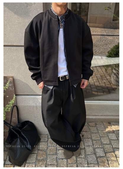 HT 秋冬假兩件飛行外套 外層衛衣內裡襯衫｜立領挺拔身姿