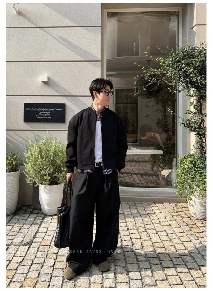 HT 秋冬假兩件飛行外套 外層衛衣內裡襯衫｜立領挺拔身姿