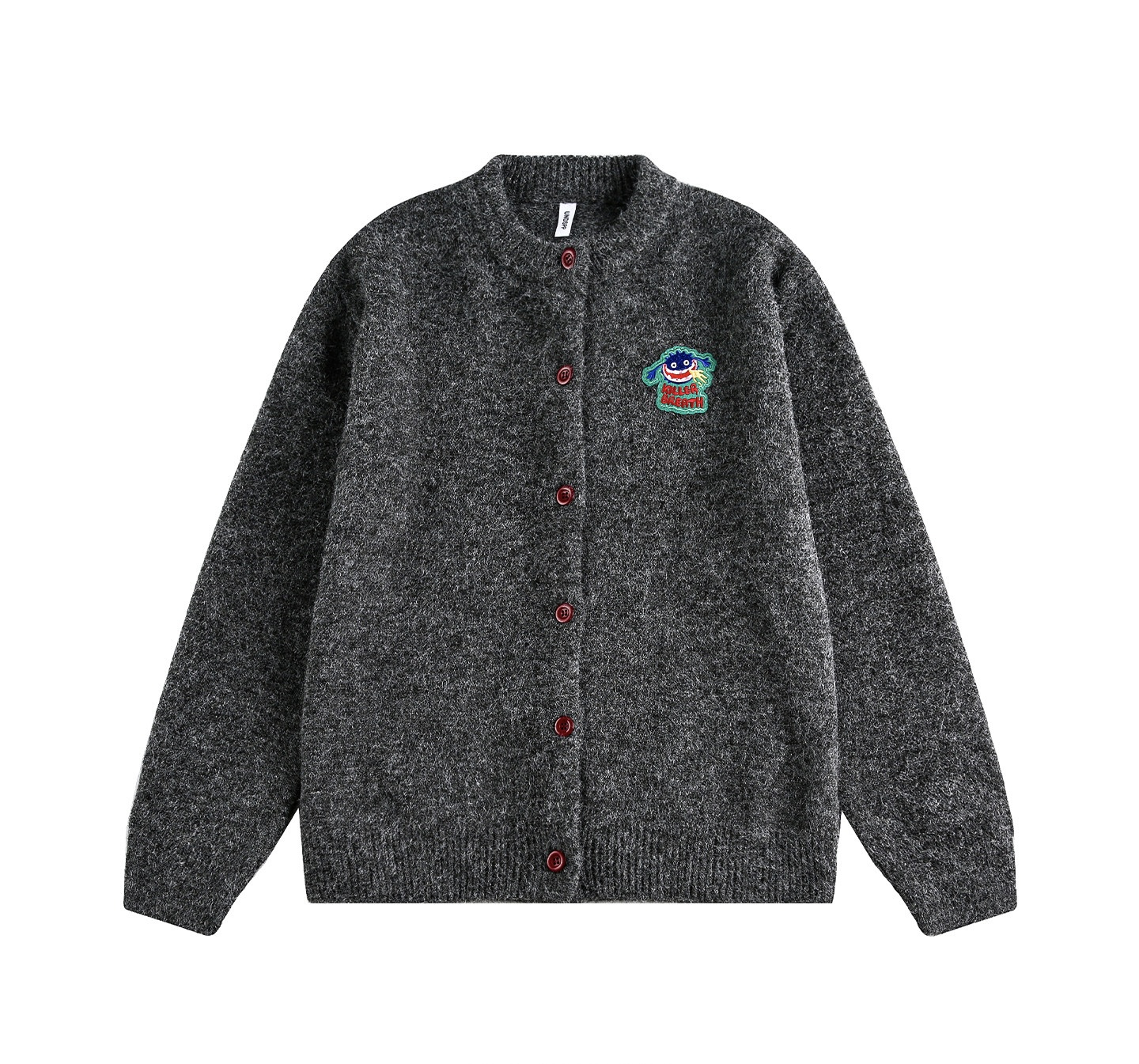 羊毛開衫毛衣  美式復古風 圓領設計 