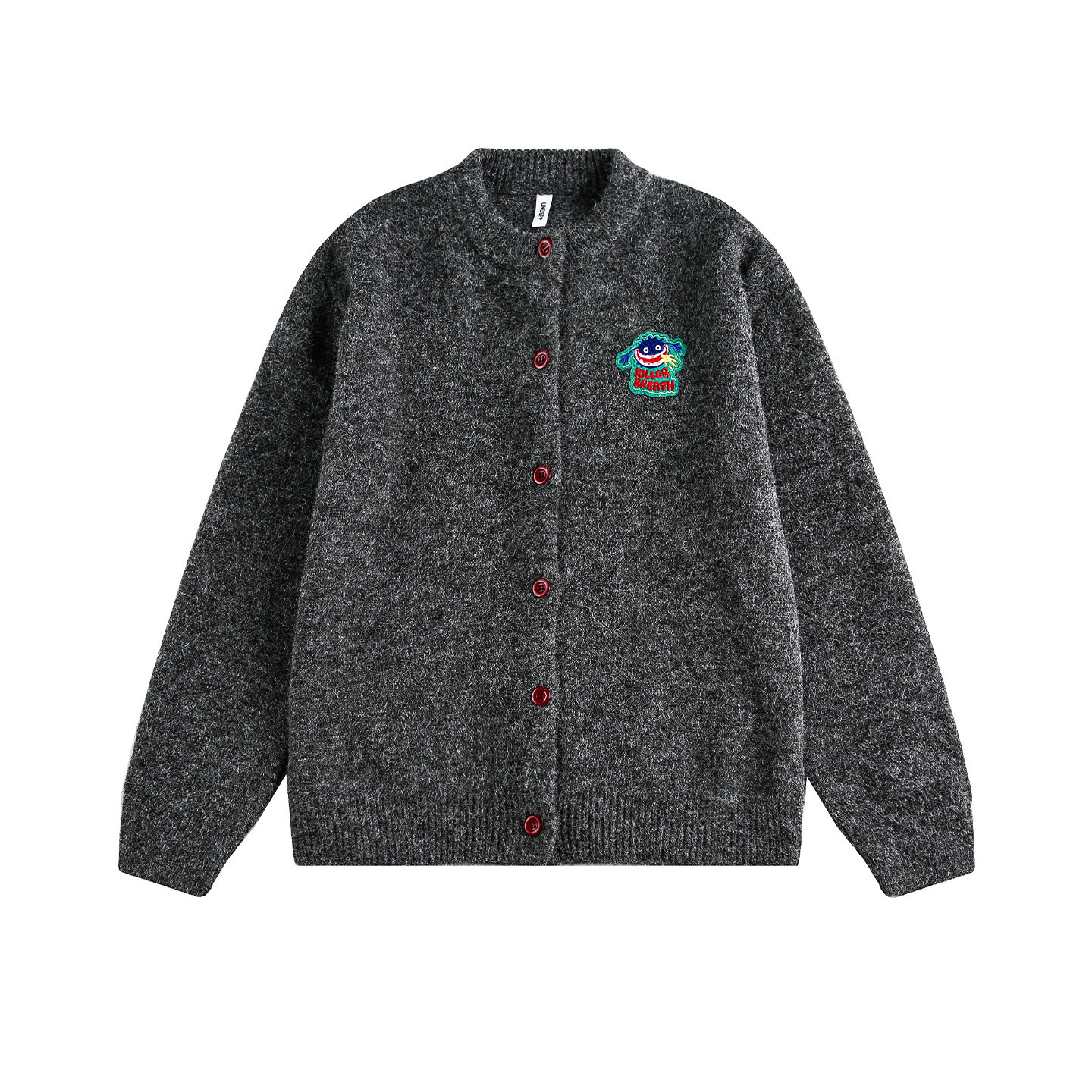 羊毛開衫毛衣  美式復古風 圓領設計 