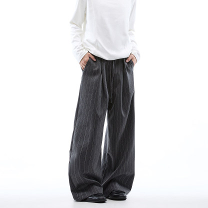 山本褲 復古老錢風 A字寬鬆直筒版型 亞麻西褲