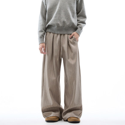 山本褲 復古老錢風 A字寬鬆直筒版型 亞麻西褲