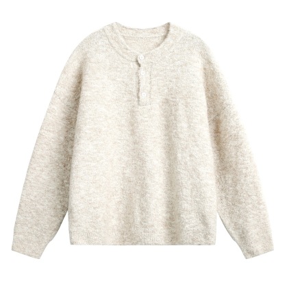 輕奢老錢風 毛衣外套 亨利領 秋冬加厚毛衣 親膚不臃腫