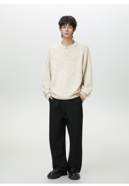 輕奢老錢風 毛衣外套 亨利領 秋冬加厚毛衣 親膚不臃腫