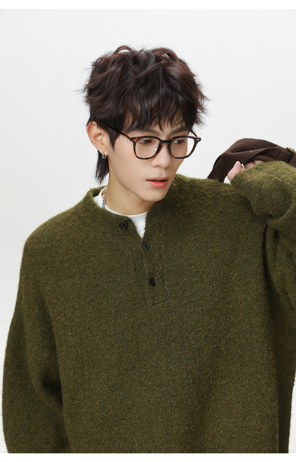 輕奢老錢風 毛衣外套 亨利領 秋冬加厚毛衣 親膚不臃腫