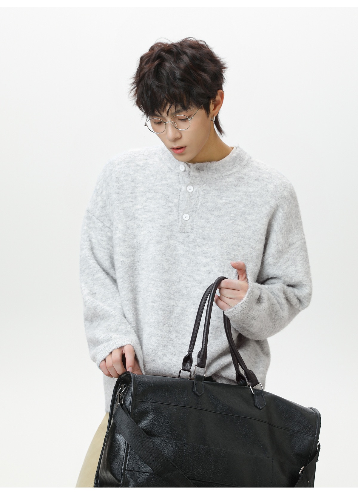 輕奢老錢風 毛衣外套 亨利領 秋冬加厚毛衣 親膚不臃腫