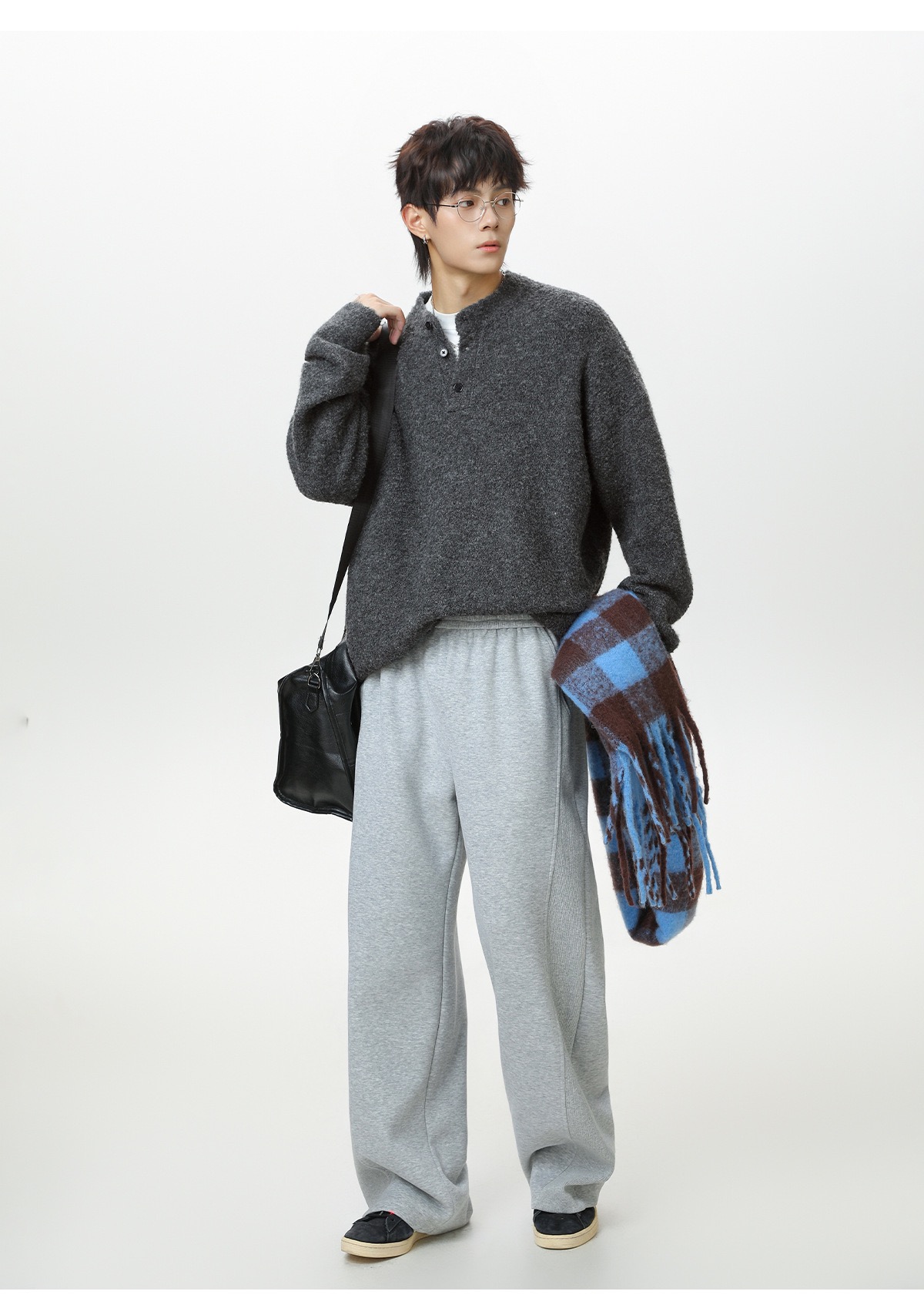 輕奢老錢風 毛衣外套 亨利領 秋冬加厚毛衣 親膚不臃腫