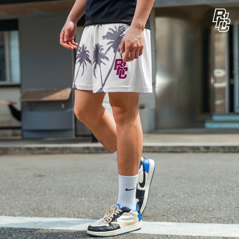 BKI 美式運動短褲 椰樹風 透氣速乾 球褲 四分褲 休閒風