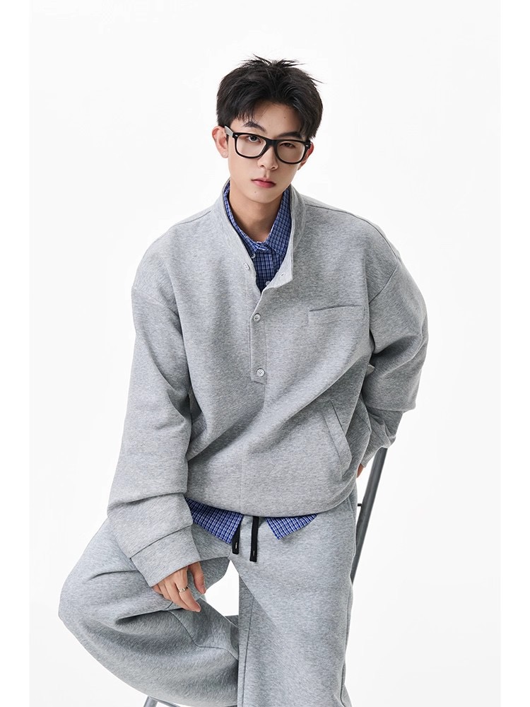 美式 復古休閒衛衣套裝 運動套裝｜寬鬆直筒