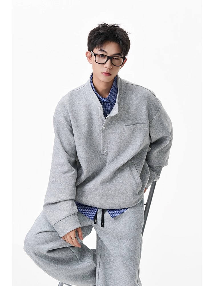 美式 復古休閒衛衣套裝 運動套裝｜寬鬆直筒