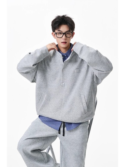 美式 復古休閒衛衣套裝 運動套裝｜寬鬆直筒