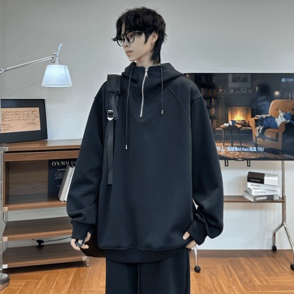 CHILL感十足 純棉連帽 寬鬆衛衣套裝｜上衣+鬆緊腰褲子 寬鬆直筒