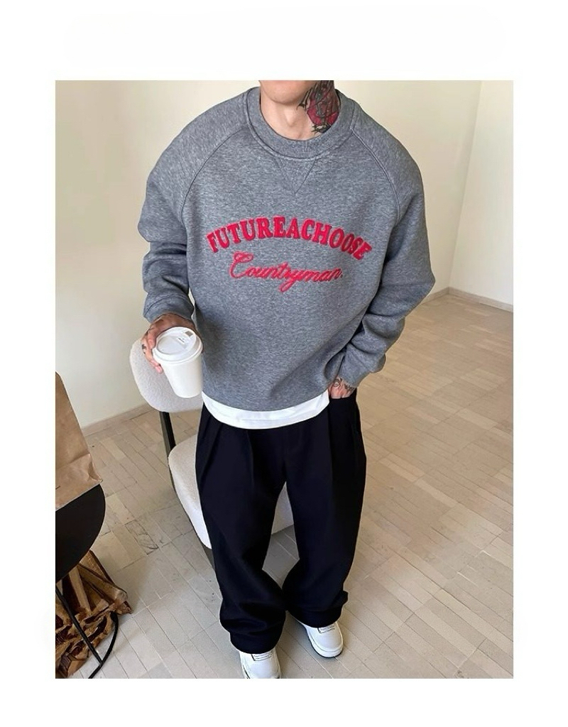 限量｜美系秋冬衛衣 刺繡款 復古寬鬆加絨 套頭衛衣