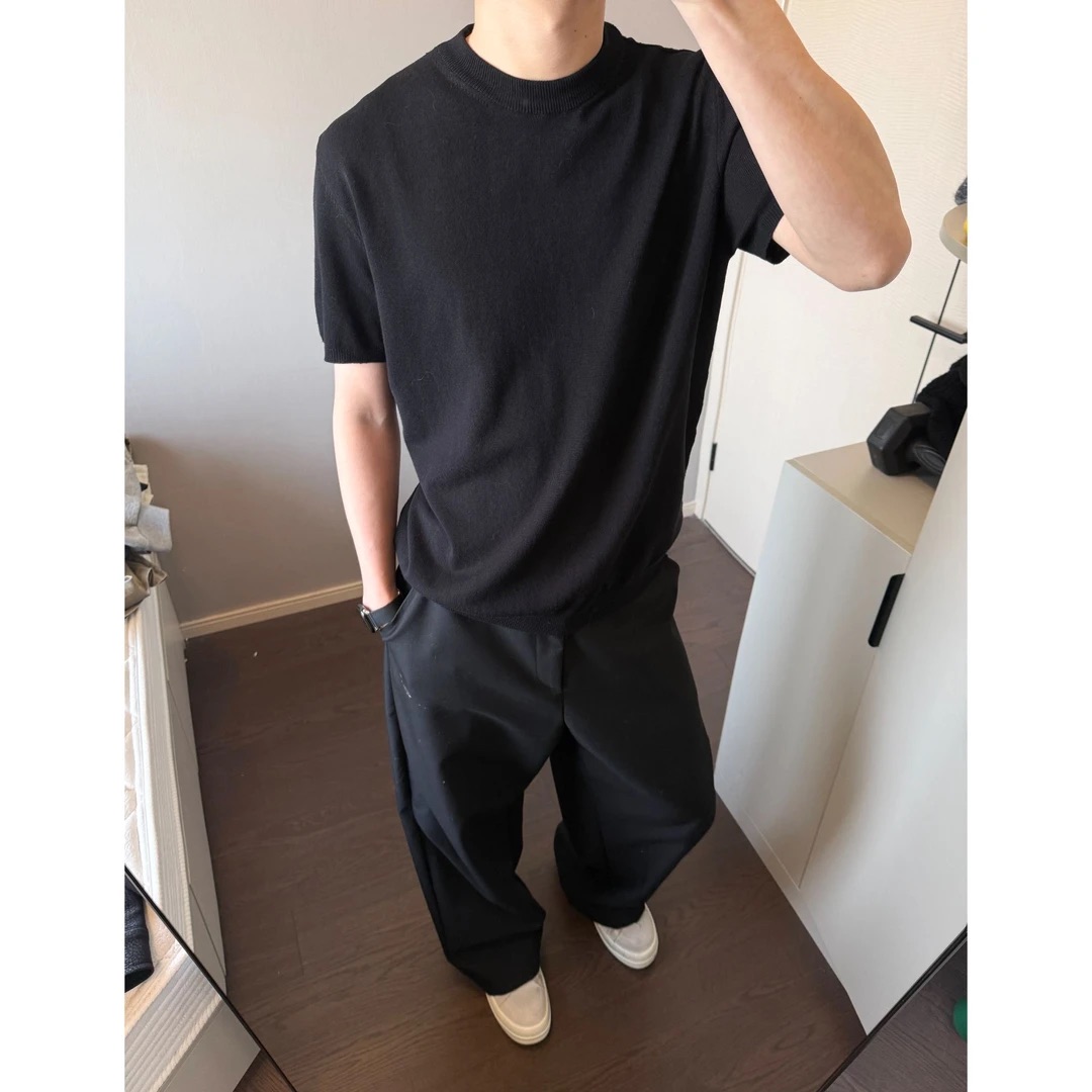 HT 男士圓領針織正肩TEE ｜涼感軟糯 藏肉顯瘦