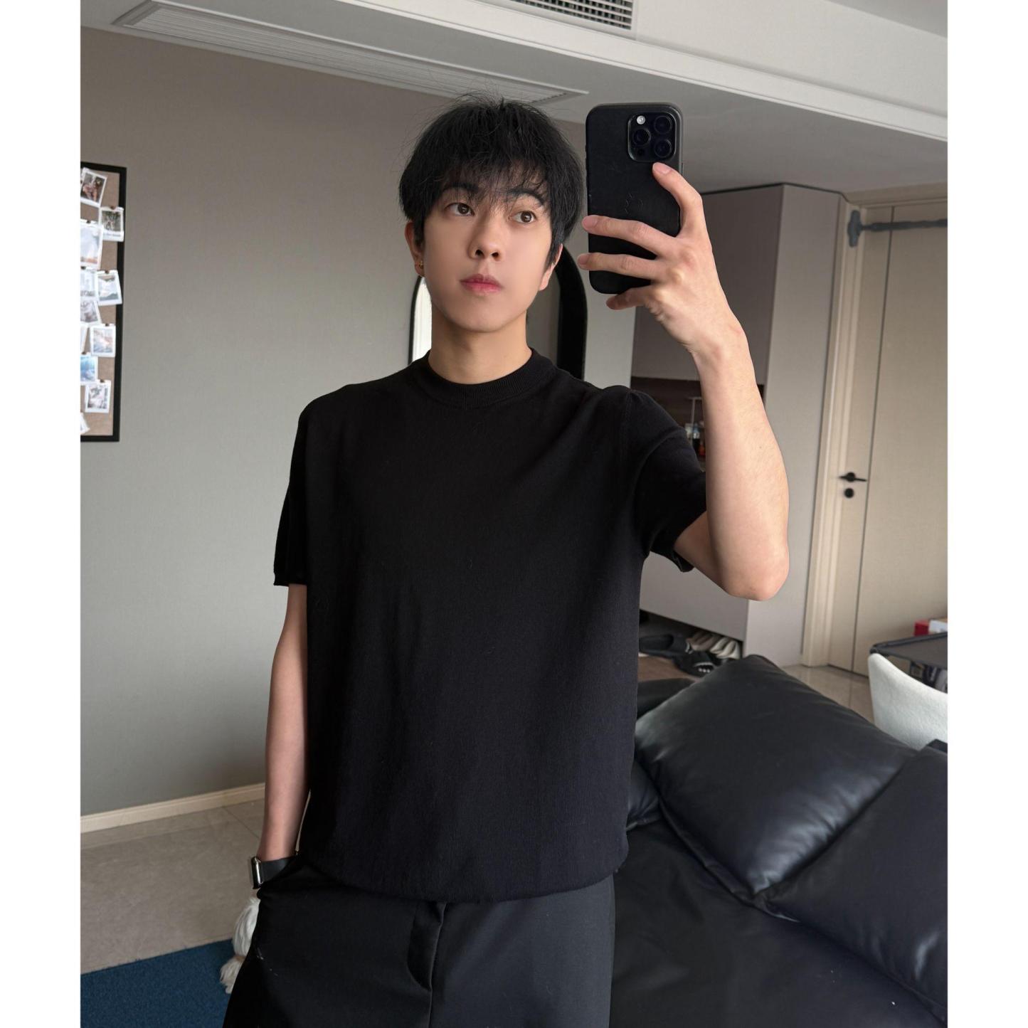 HT 男士圓領針織正肩TEE ｜涼感軟糯 藏肉顯瘦