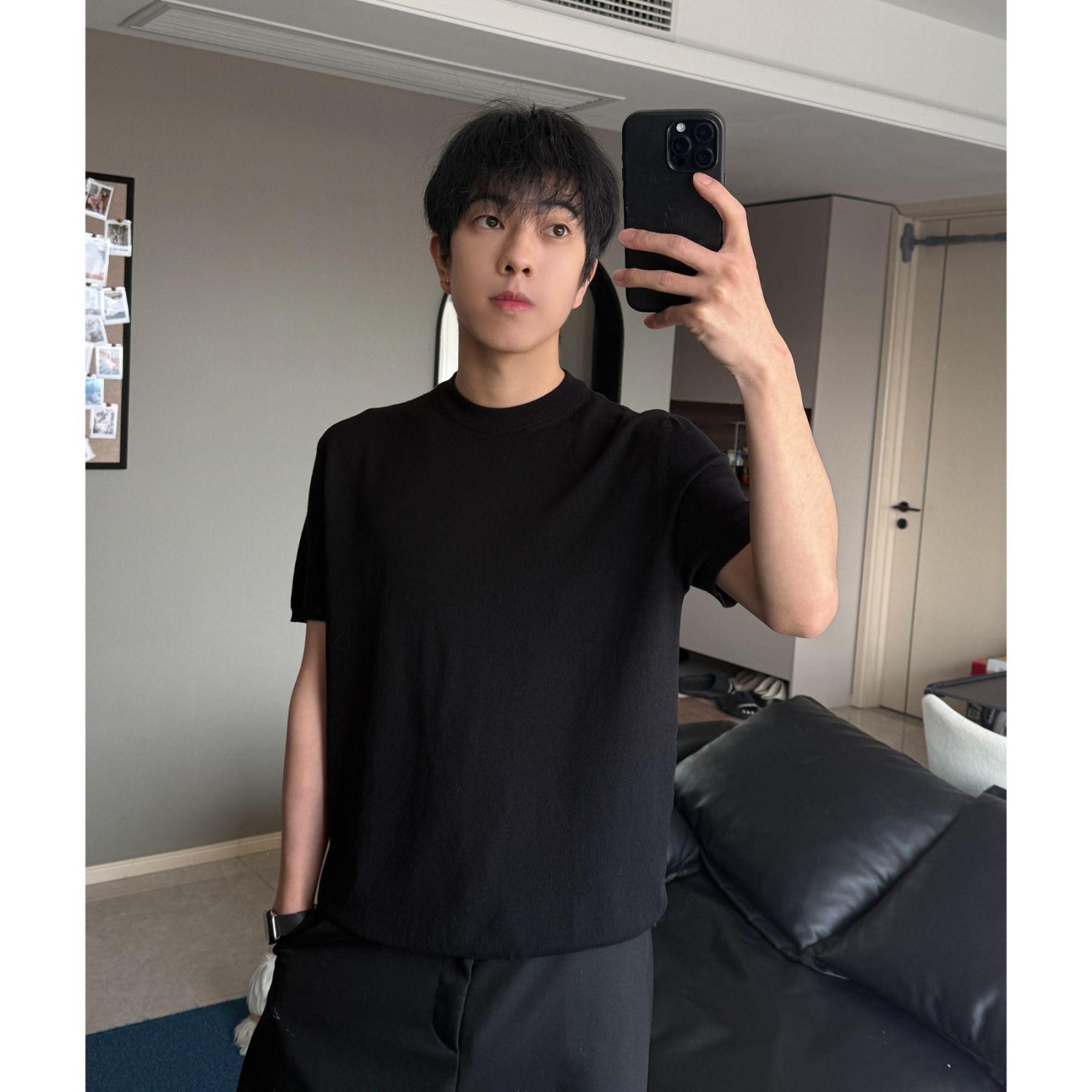 HT 男士圓領針織正肩TEE ｜涼感軟糯 藏肉顯瘦