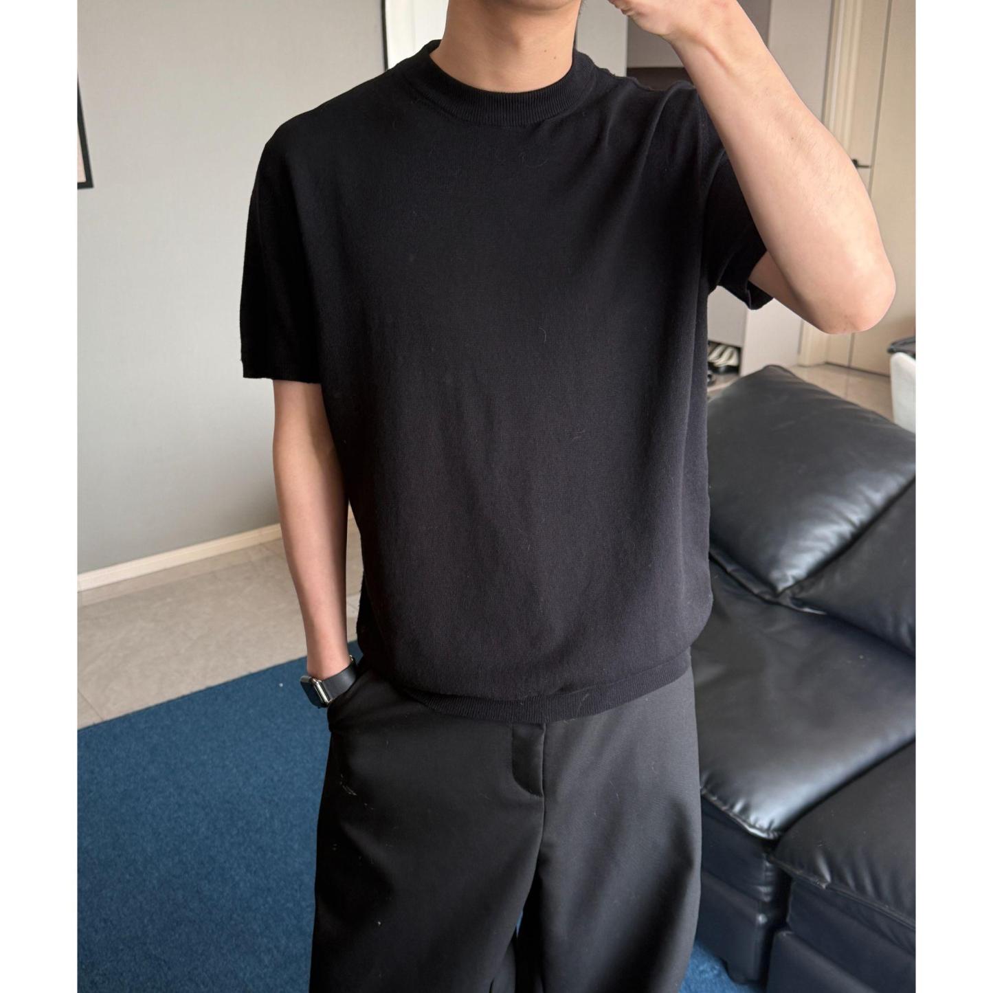 HT 男士圓領針織正肩TEE ｜涼感軟糯 藏肉顯瘦