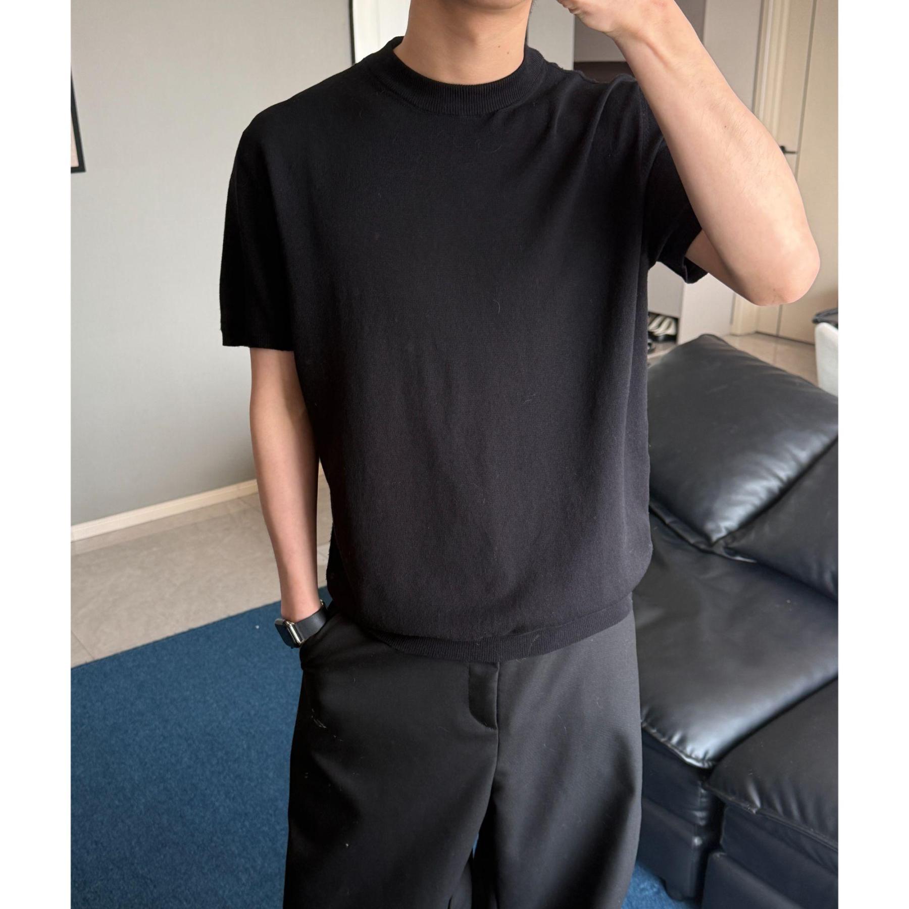 HT 男士圓領針織正肩TEE ｜涼感軟糯 藏肉顯瘦