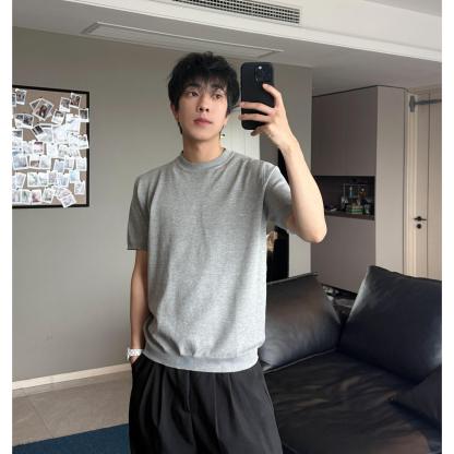 HT 男士圓領針織正肩TEE ｜涼感軟糯 藏肉顯瘦