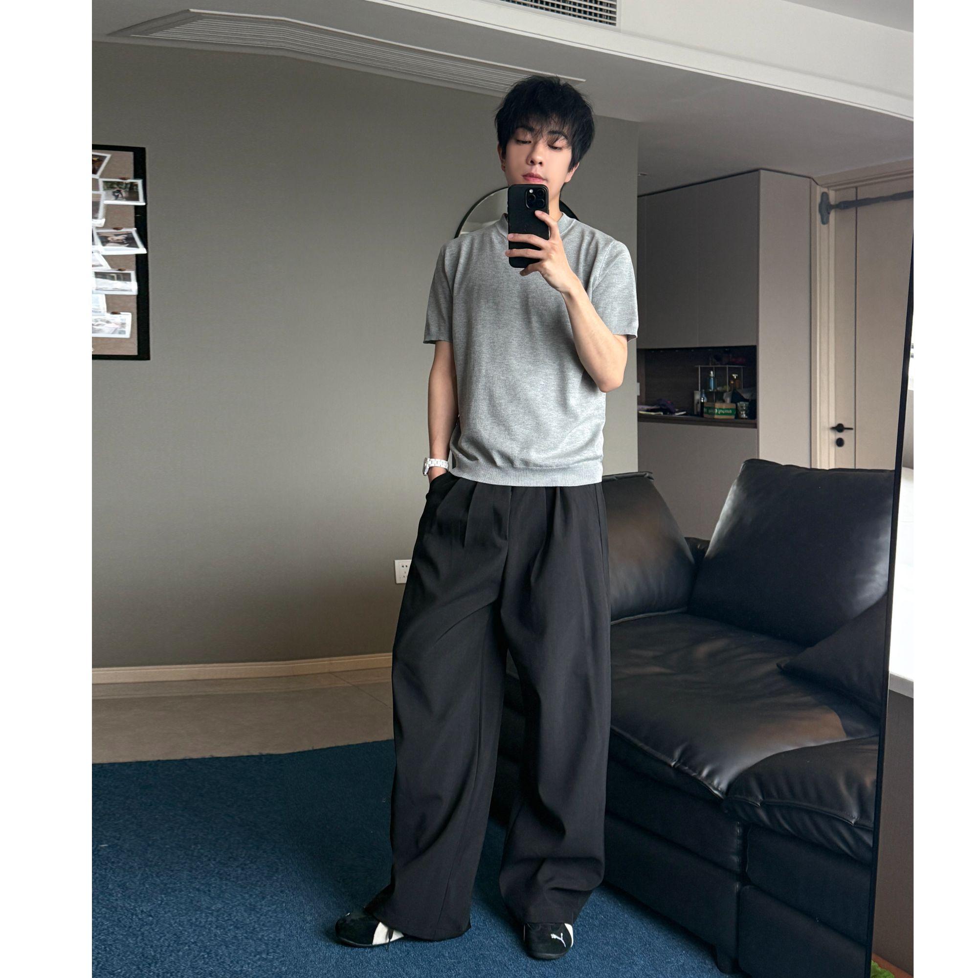 HT 男士圓領針織正肩TEE ｜涼感軟糯 藏肉顯瘦