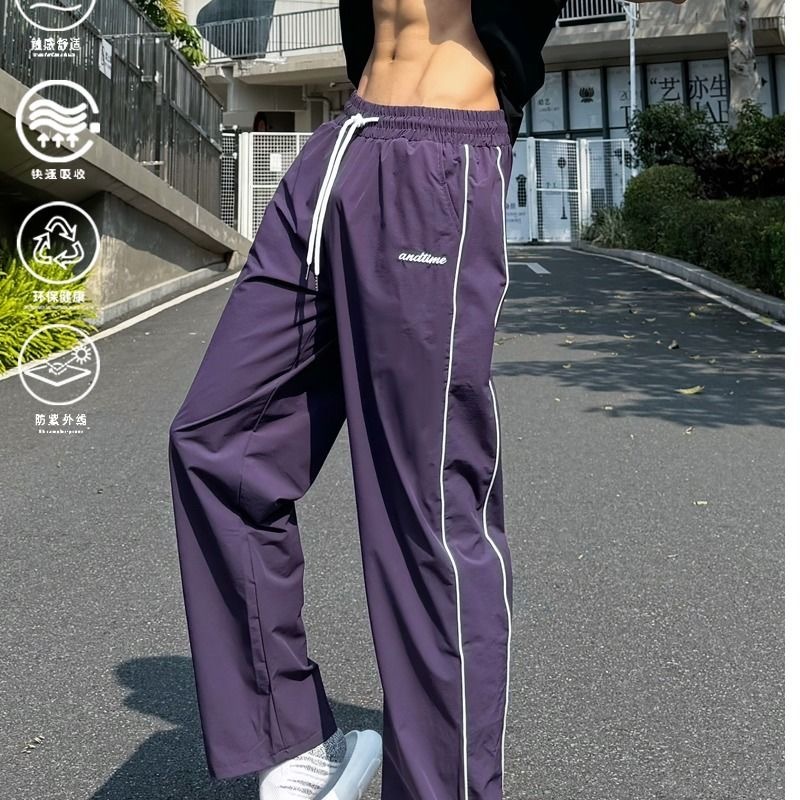 AT美式運動長褲 復古風工裝褲 登山褲 速乾防風 寬鬆直筒