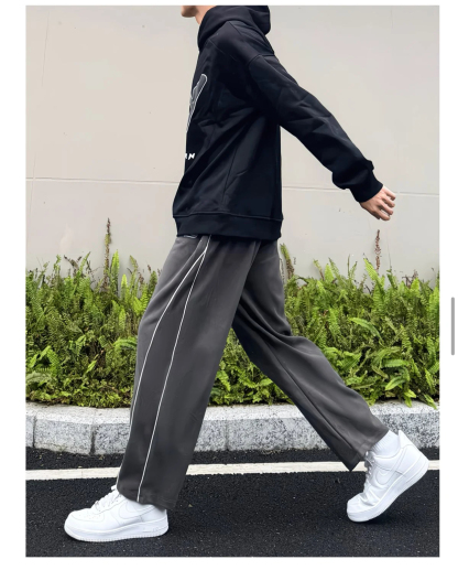 [Copy]AT美式衛褲 寬鬆直筒運動長褲 純棉 垂感親膚 斜切設計