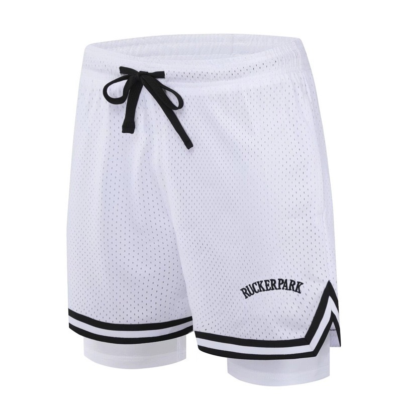 [現貨]美式籃球短褲 假兩件 三分不過膝 運動褲子 透氣舒爽 訓練短褲