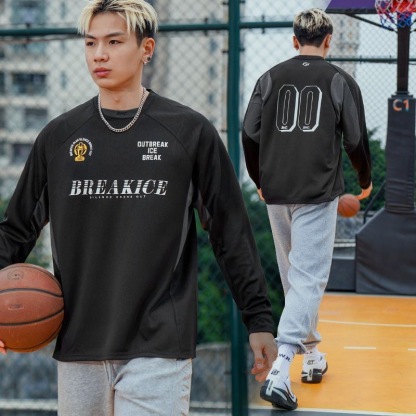 BKI 秋季美式長袖足球服  速乾吸汗 圓領訓練服 跑步訓練服 休閒運動 透氣寬鬆