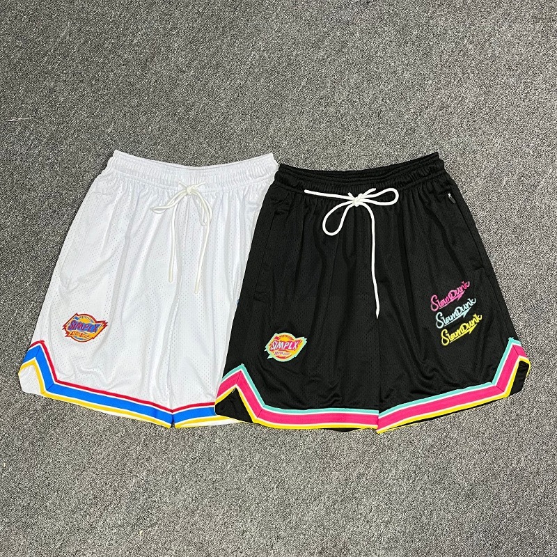 [現貨]美式復古網眼四分短褲 運動健身褲 復古 專業籃球短褲 男女不過膝 寬鬆休閒短褲