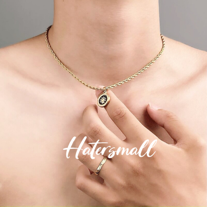 HT 男士項鍊 太陽花鈦鋼項鍊 復古小眾 開運來財鎖骨鏈 長50公分