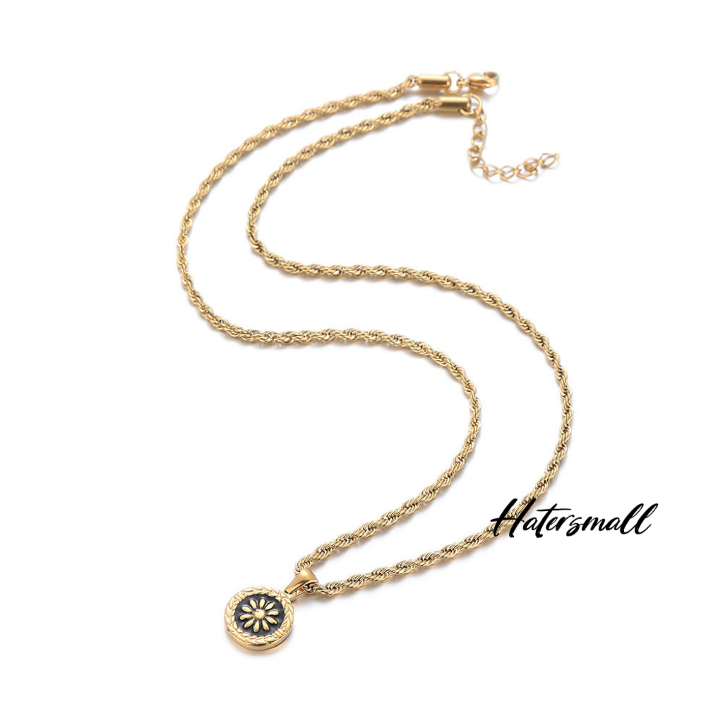 HT 男士項鍊 太陽花鈦鋼項鍊 復古小眾 開運來財鎖骨鏈 長50公分