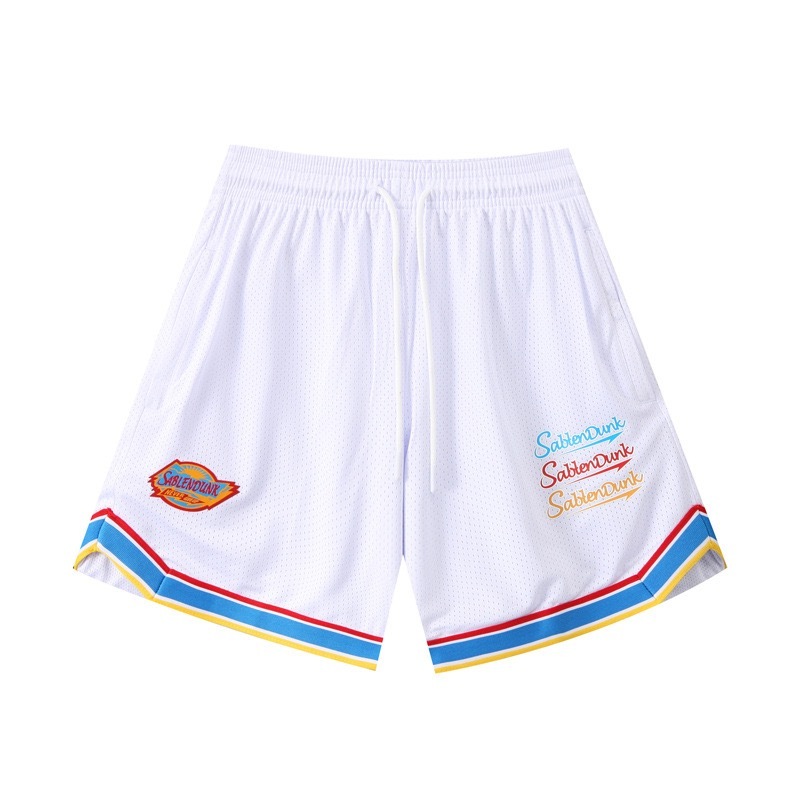 [現貨]美式復古網眼四分短褲 運動健身褲 復古 專業籃球短褲 男女不過膝 寬鬆休閒短褲