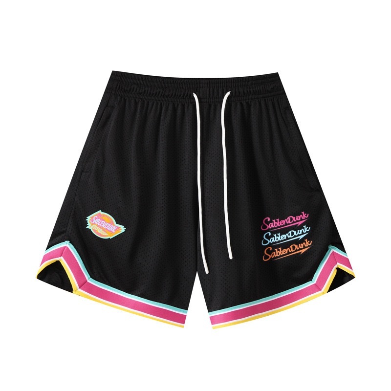 [現貨]美式復古網眼四分短褲 運動健身褲 復古 專業籃球短褲 男女不過膝 寬鬆休閒短褲