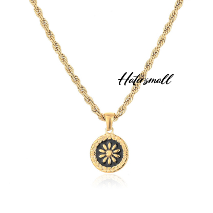 HT 男士項鍊 太陽花鈦鋼項鍊 復古小眾 開運來財鎖骨鏈 長50公分