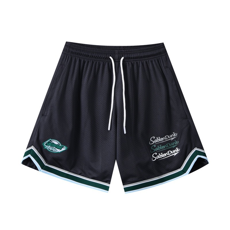 [現貨]美式復古網眼四分短褲 運動健身褲 復古 專業籃球短褲 男女不過膝 寬鬆休閒短褲