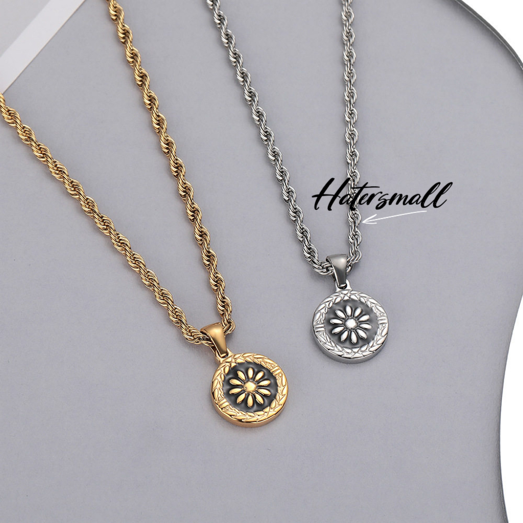 HT 男士項鍊 太陽花鈦鋼項鍊｜開運來財項鍊