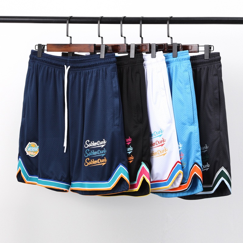 [現貨]美式復古網眼四分短褲 運動健身褲 復古 專業籃球短褲 男女不過膝 寬鬆休閒短褲
