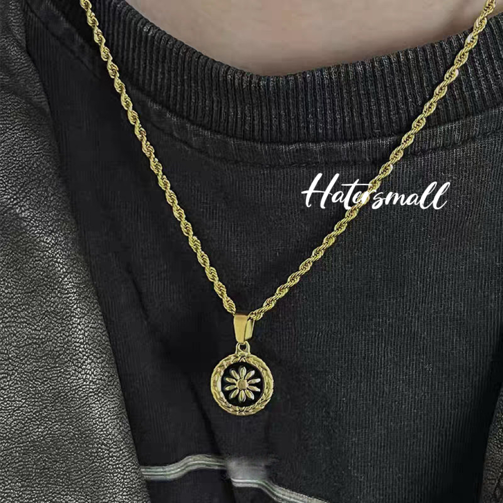 HT 男士項鍊 太陽花鈦鋼項鍊｜開運來財項鍊