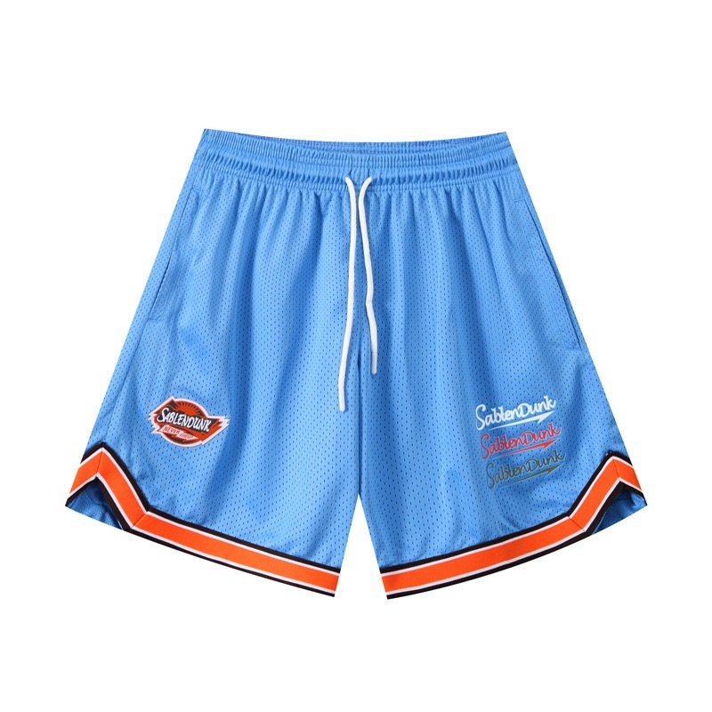 [現貨]美式復古網眼四分短褲 運動健身褲 復古 專業籃球短褲 男女不過膝 寬鬆休閒短褲