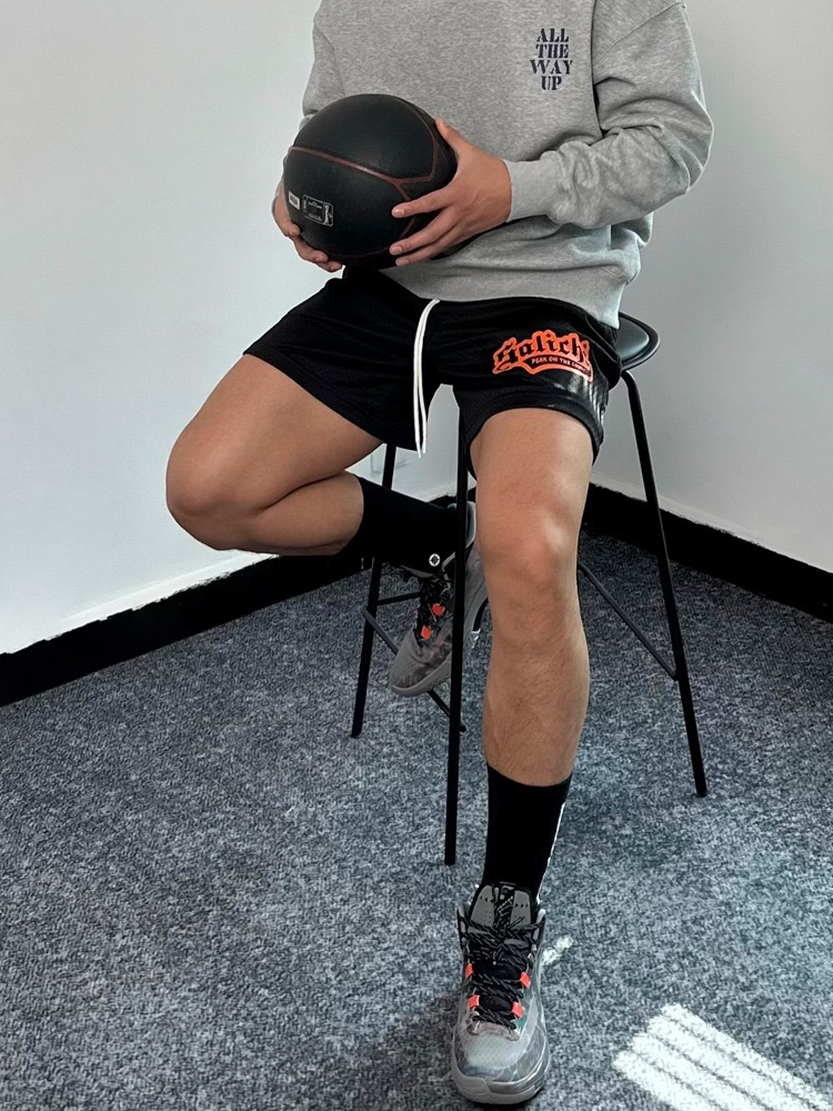 美式三分短褲 雙層網眼面料 休閒運動健身 籃球短褲 透氣速乾