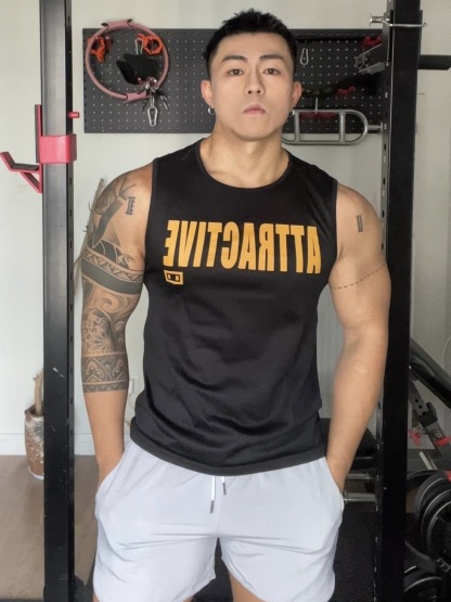 AT美式健身背心 無袖坎肩 速乾背心 跑步訓練打球運動 背心