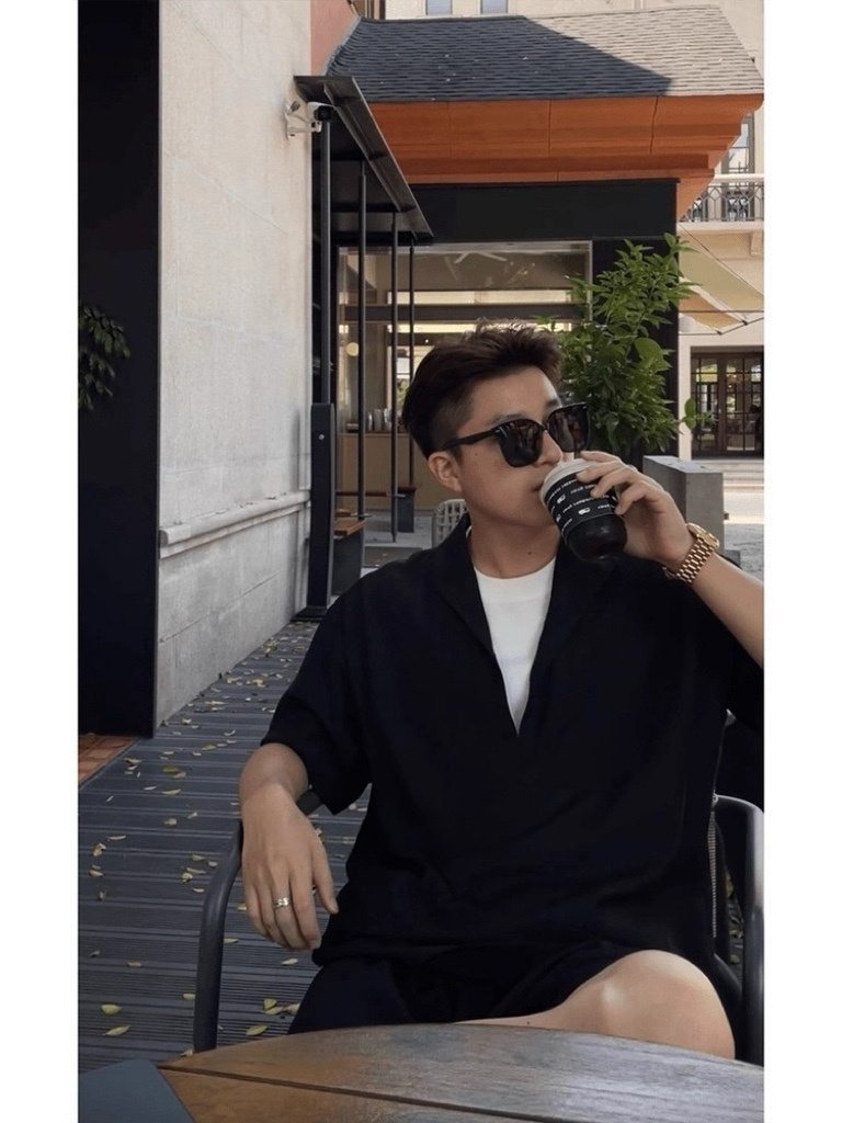 老錢風套裝 假兩件V領上衣+鬆緊腰短褲 訂製紗面料 涼感透氣垂順