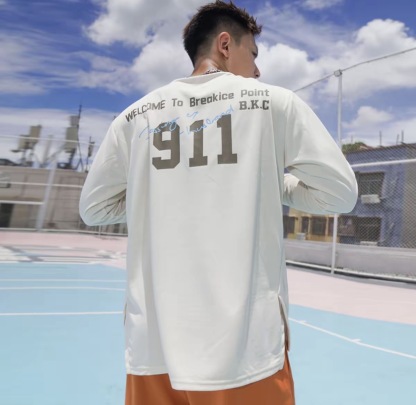 BKI 「911」美長袖投籃服 速乾吸汗 圓領訓練服 跑步訓練服 休閒運動 透氣寬鬆