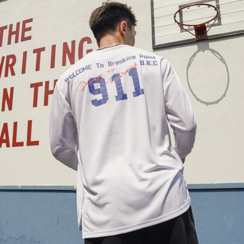 BKI 「911」美長袖投籃服 速乾吸汗 圓領訓練服 跑步訓練服 休閒運動 透氣寬鬆