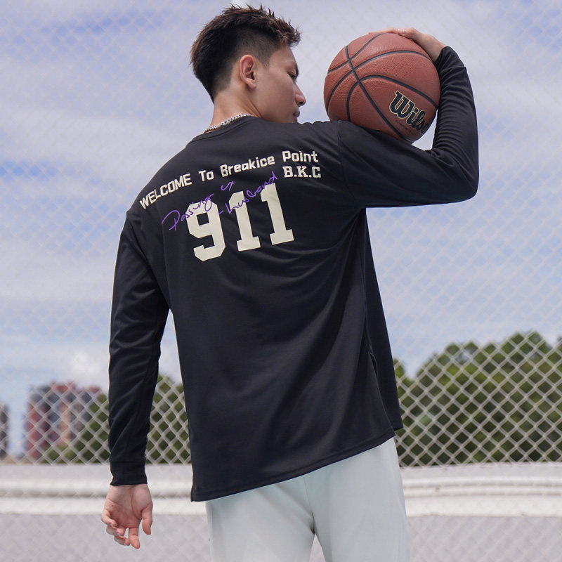 BKI 「911」美長袖投籃服 速乾吸汗 圓領訓練服 跑步訓練服 休閒運動 透氣寬鬆