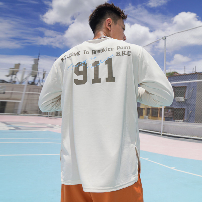 BKI 「911」美長袖投籃服 速乾吸汗 圓領訓練服 跑步訓練服 休閒運動 透氣寬鬆